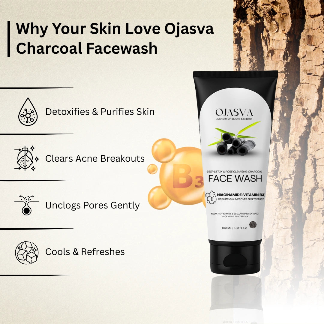 Ojasva Deep Detox Charcoal Face Wash